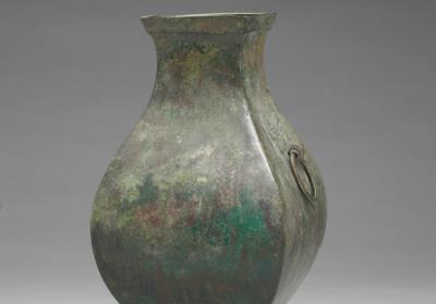 图片[2]-Fang wine vessel with animal-mask ring handles, Han dynasty (206BCE.-220CE)-China Archive